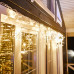 Гирлянда Айсикл (Бахрома) светодиодная 5х0,7 м, 152 LED, белый провод каучук, теплое белое свечение NEON-NIGHT