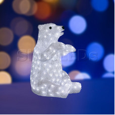 Акриловая светодиодная фигура "Белый медведь" 36х41х53 см, 200 светодиодов, IP44, понижающий трансформатор в комплекте, NEON-NIGHT