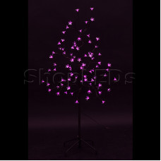 Дерево комнатное "Сакура", коричневый цвет ствола и веток, высота 1.2 метра, 80 светодиодов розового цвета, трансформатор IP44 NEON-NIGHT, SL531-248